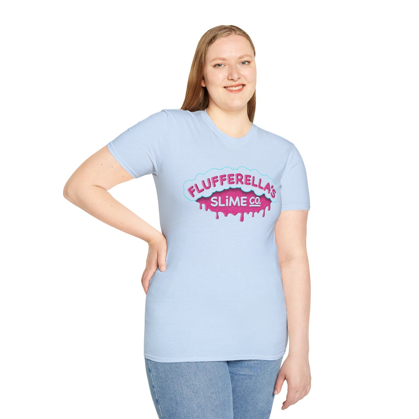 Flufferella's Slime Co Unisex Softstyle T-Shirt – Fun & Colorful Graphic Tee for Kids, Teens & Slime Lovers