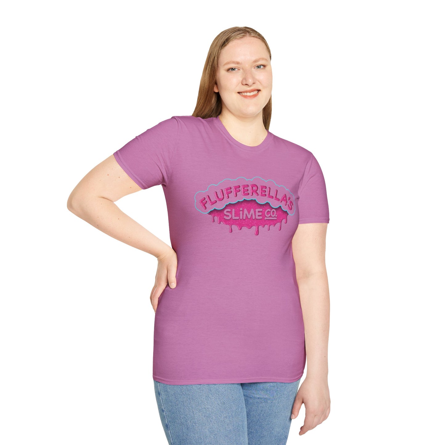 Flufferella's Slime Co Unisex Softstyle T-Shirt – Fun & Colorful Graphic Tee for Kids, Teens & Slime Lovers