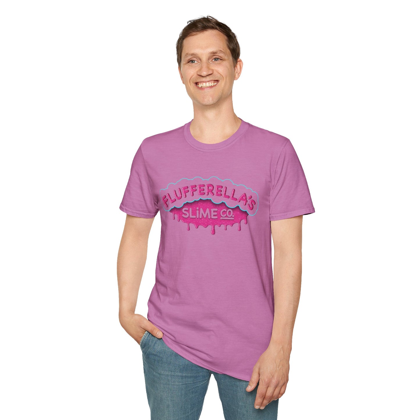 Flufferella's Slime Co Unisex Softstyle T-Shirt – Fun & Colorful Graphic Tee for Kids, Teens & Slime Lovers