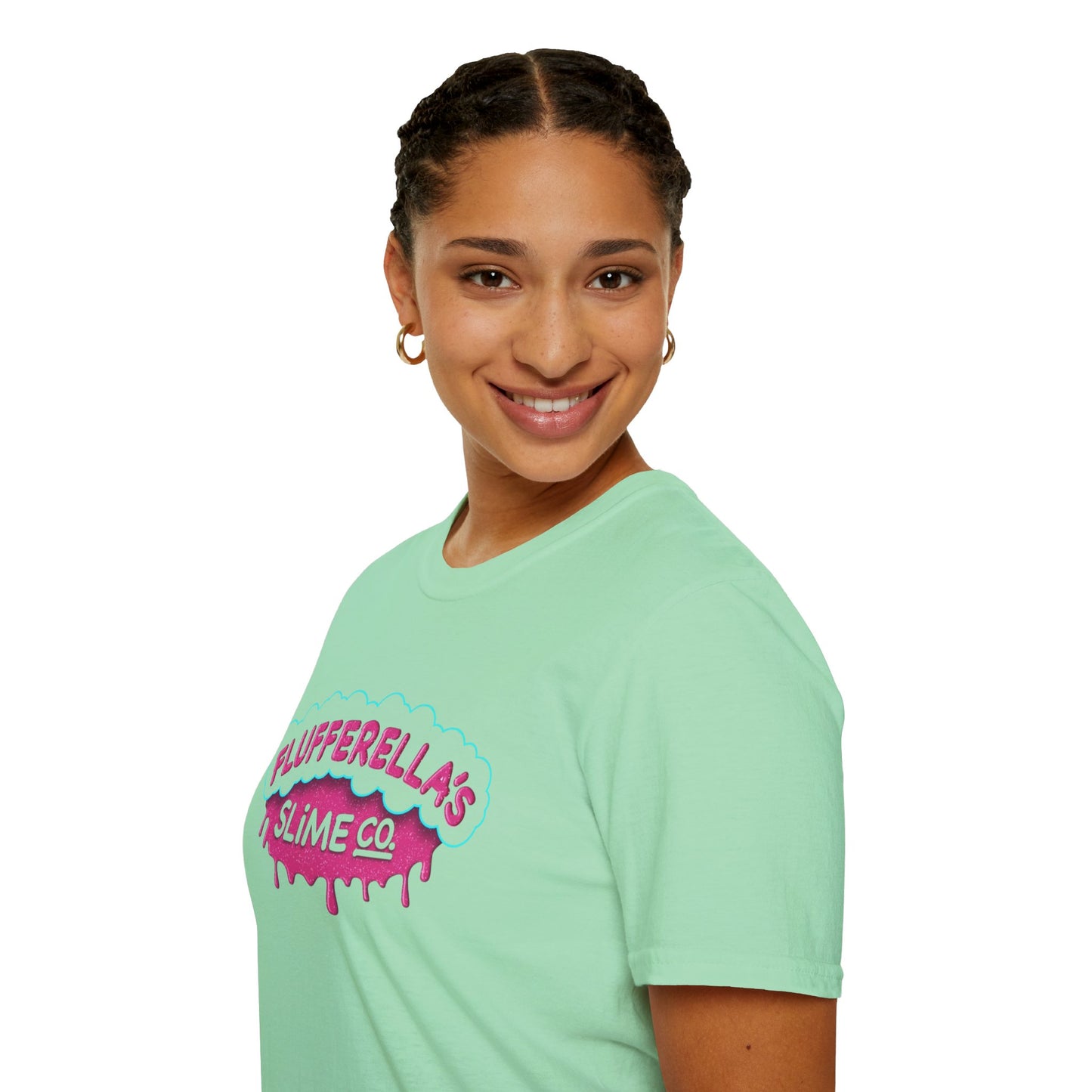 Flufferella's Slime Co Unisex Softstyle T-Shirt – Fun & Colorful Graphic Tee for Kids, Teens & Slime Lovers
