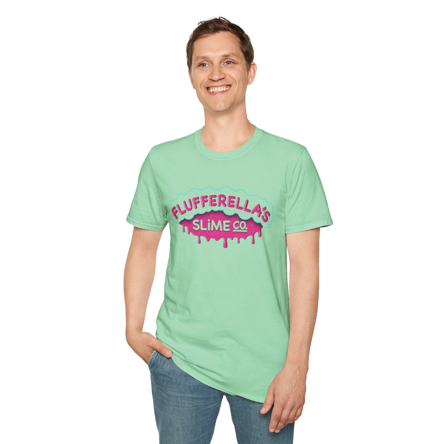 Flufferella's Slime Co Unisex Softstyle T-Shirt – Fun & Colorful Graphic Tee for Kids, Teens & Slime Lovers