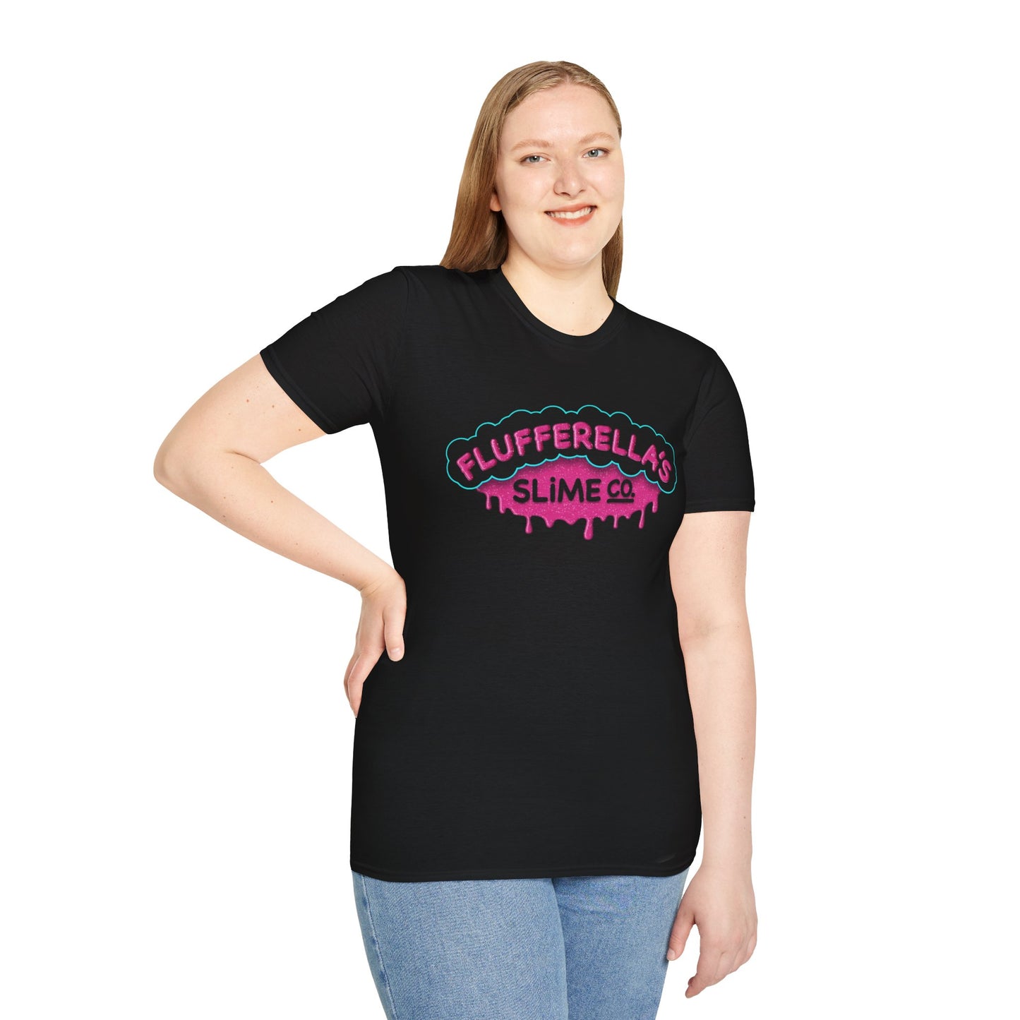 Flufferella's Slime Co Unisex Softstyle T-Shirt – Fun & Colorful Graphic Tee for Kids, Teens & Slime Lovers