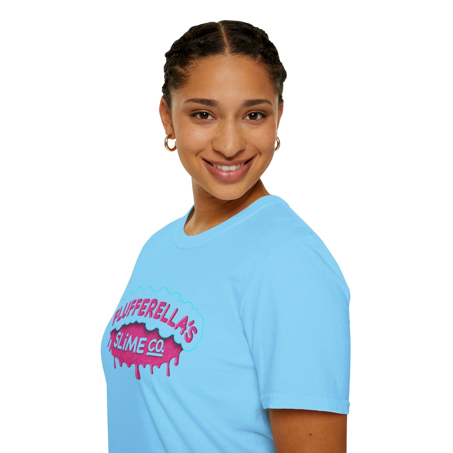 Flufferella's Slime Co Unisex Softstyle T-Shirt – Fun & Colorful Graphic Tee for Kids, Teens & Slime Lovers
