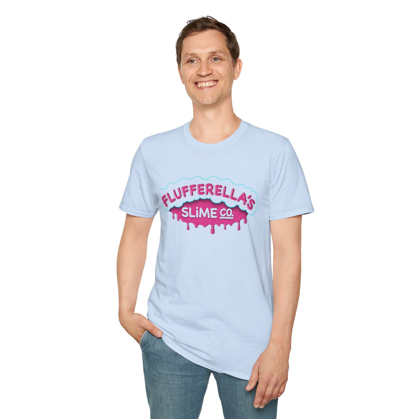 Flufferella's Slime Co Unisex Softstyle T-Shirt – Fun & Colorful Graphic Tee for Kids, Teens & Slime Lovers