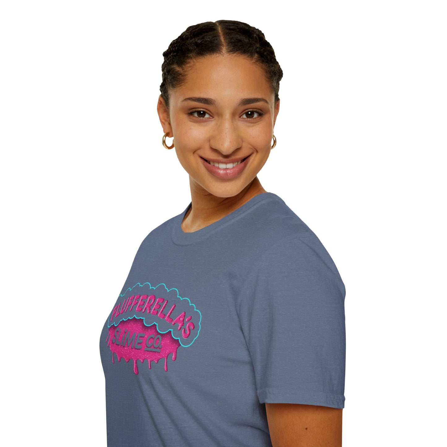 Flufferella's Slime Co Unisex Softstyle T-Shirt – Fun & Colorful Graphic Tee for Kids, Teens & Slime Lovers