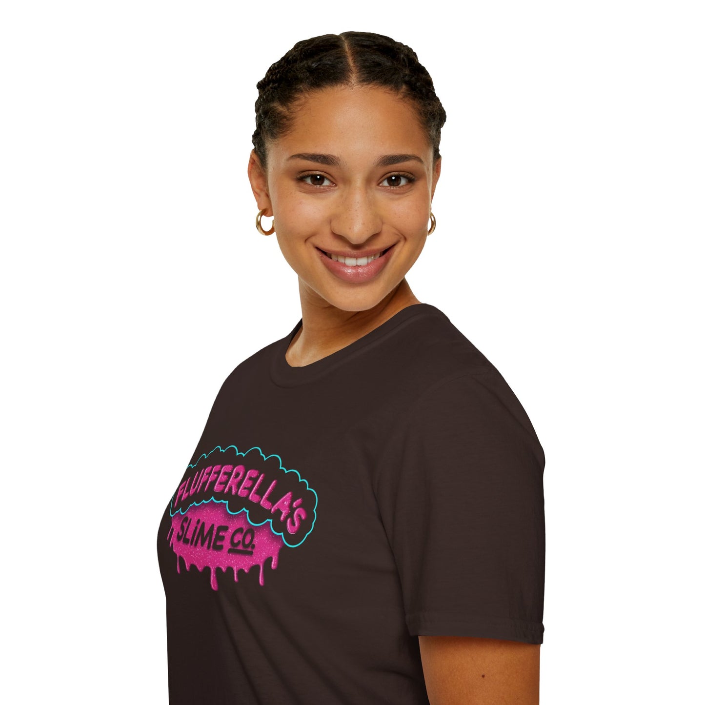 Flufferella's Slime Co Unisex Softstyle T-Shirt – Fun & Colorful Graphic Tee for Kids, Teens & Slime Lovers