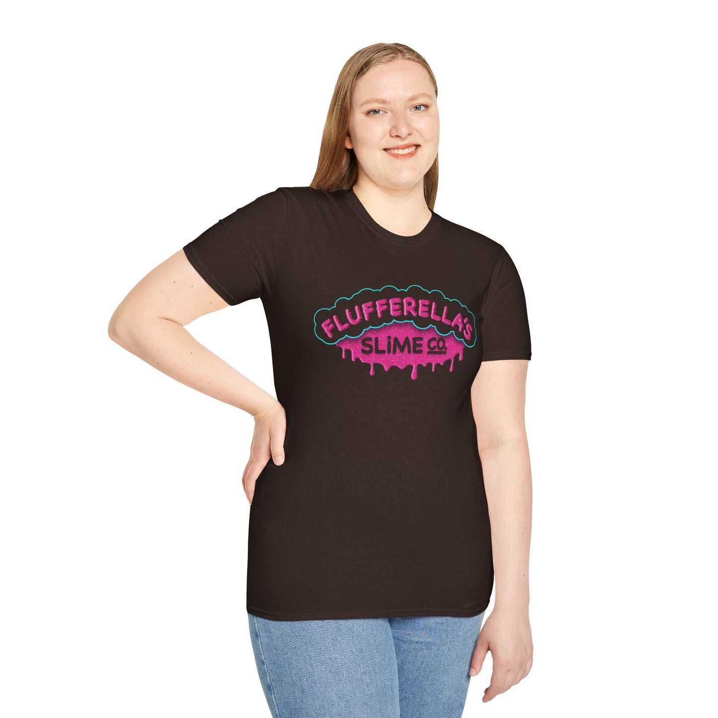 Flufferella's Slime Co Unisex Softstyle T-Shirt – Fun & Colorful Graphic Tee for Kids, Teens & Slime Lovers