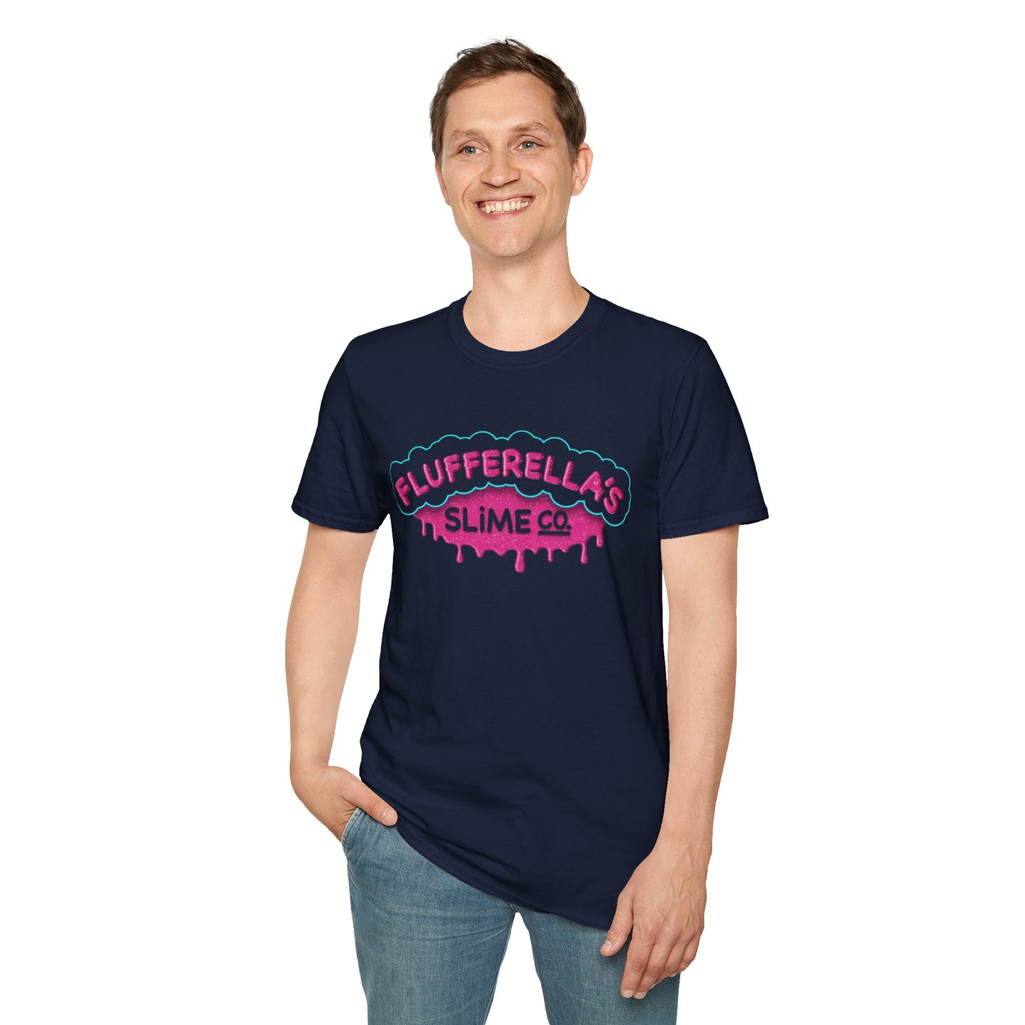 Flufferella's Slime Co Unisex Softstyle T-Shirt – Fun & Colorful Graphic Tee for Kids, Teens & Slime Lovers