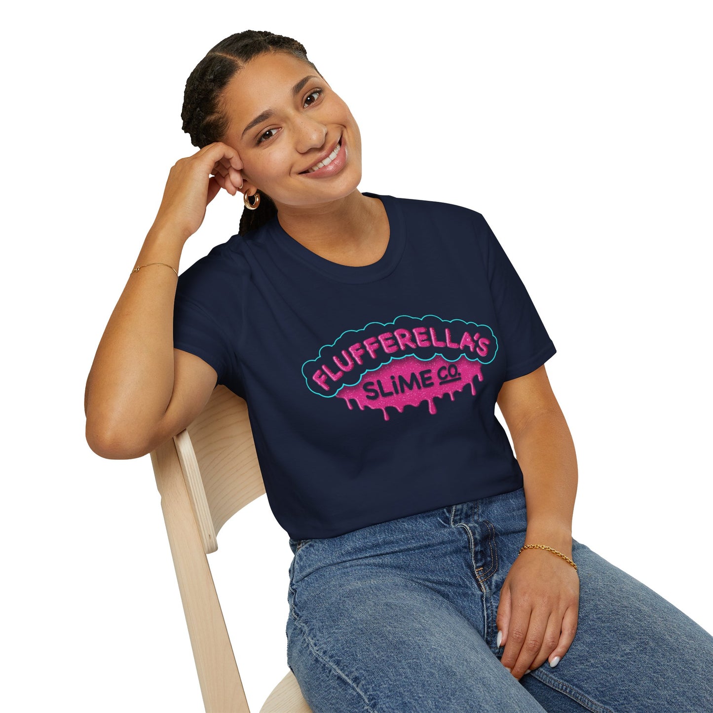 Flufferella's Slime Co Unisex Softstyle T-Shirt – Fun & Colorful Graphic Tee for Kids, Teens & Slime Lovers