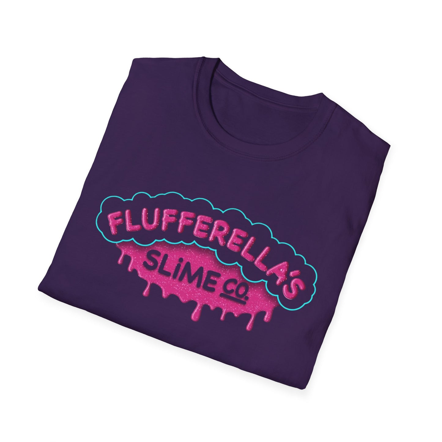 Flufferella's Slime Co Unisex Softstyle T-Shirt – Fun & Colorful Graphic Tee for Kids, Teens & Slime Lovers