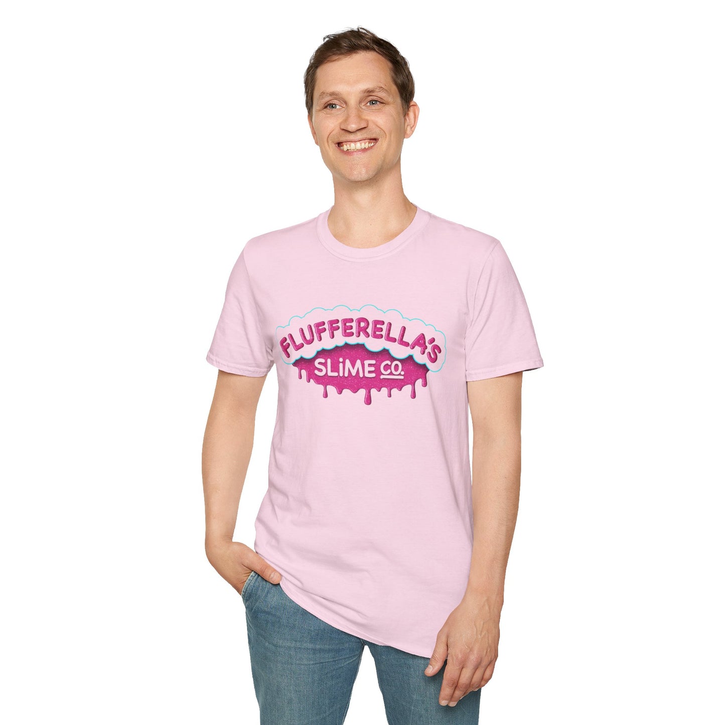 Flufferella's Slime Co Unisex Softstyle T-Shirt – Fun & Colorful Graphic Tee for Kids, Teens & Slime Lovers