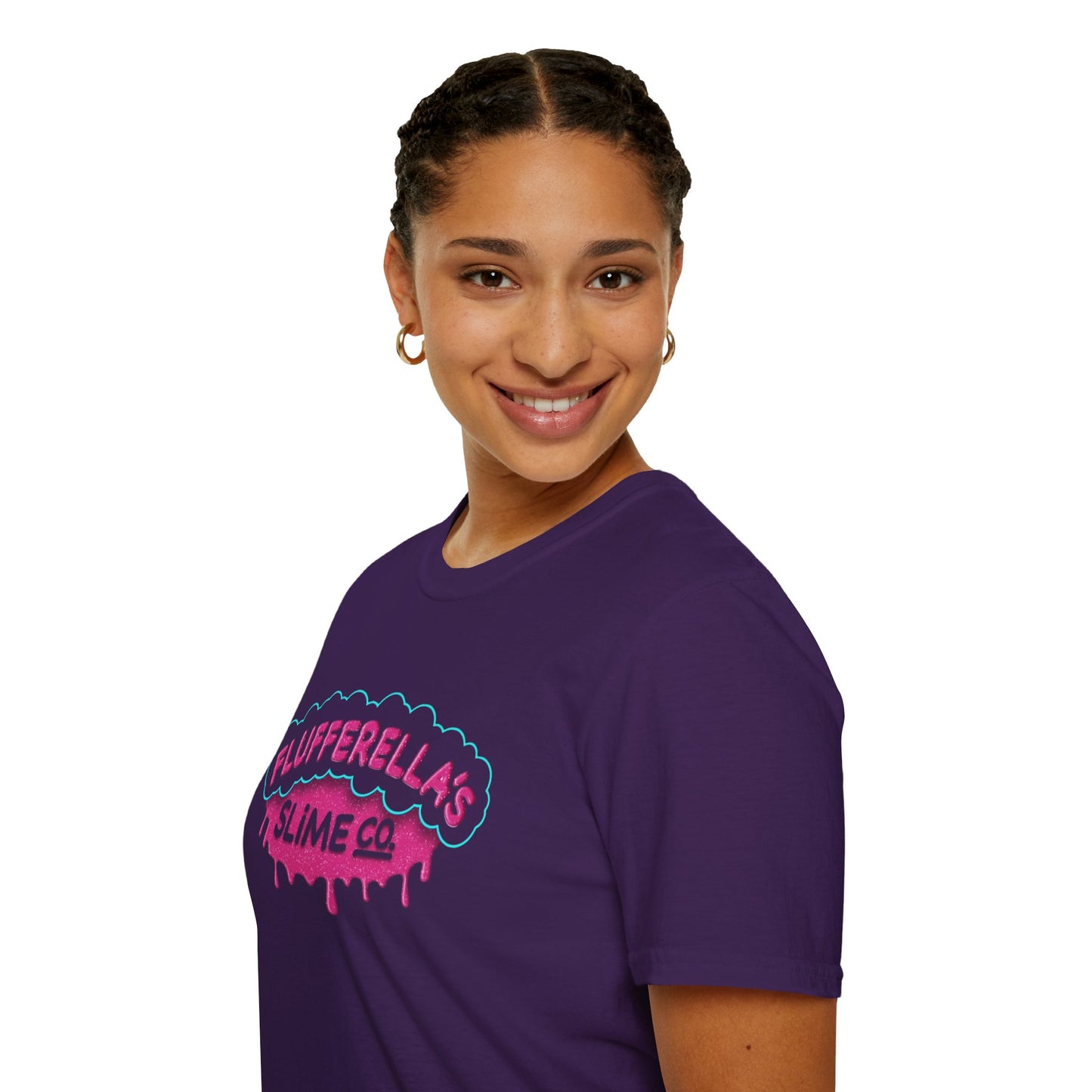 Flufferella's Slime Co Unisex Softstyle T-Shirt – Fun & Colorful Graphic Tee for Kids, Teens & Slime Lovers