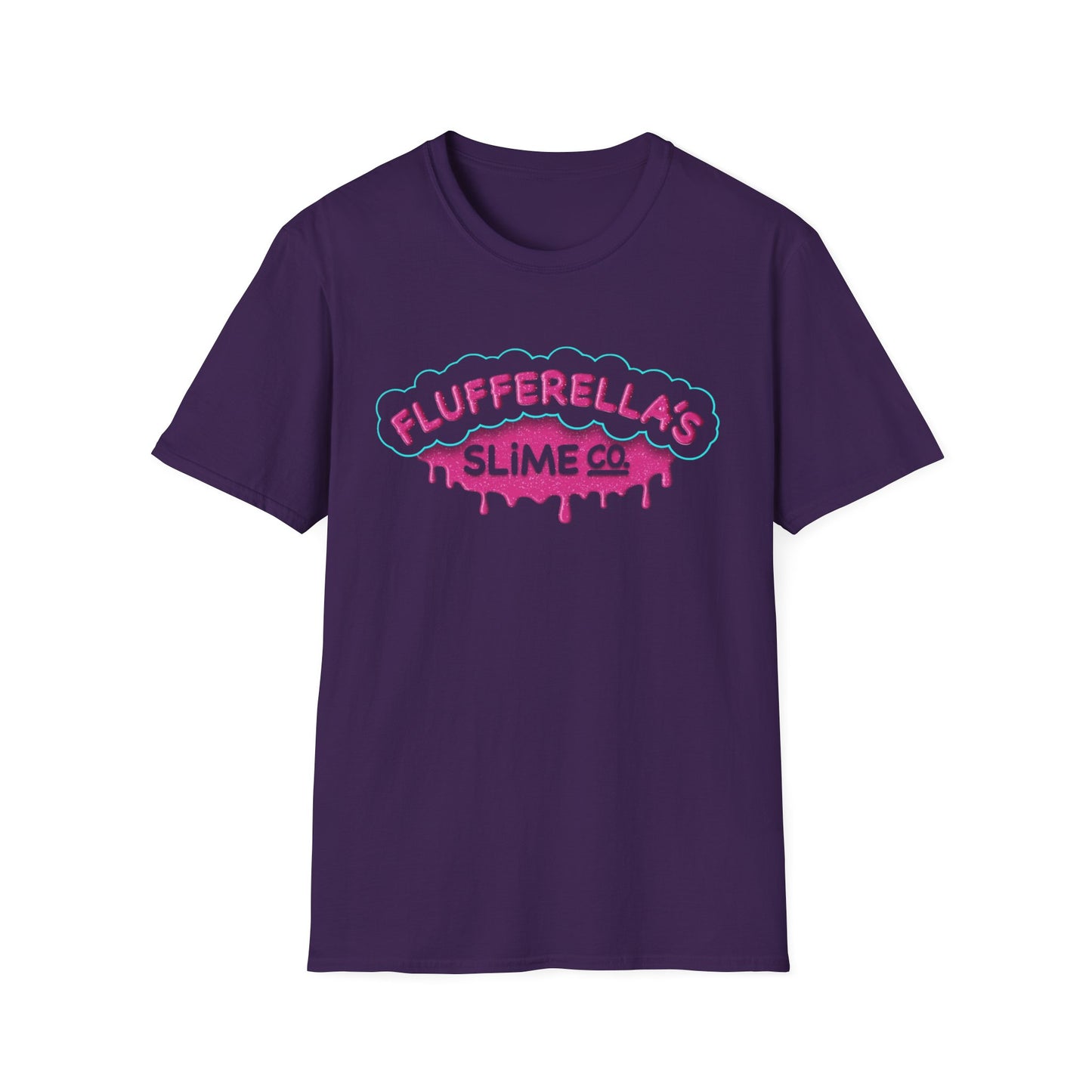 Flufferella's Slime Co Unisex Softstyle T-Shirt – Fun & Colorful Graphic Tee for Kids, Teens & Slime Lovers