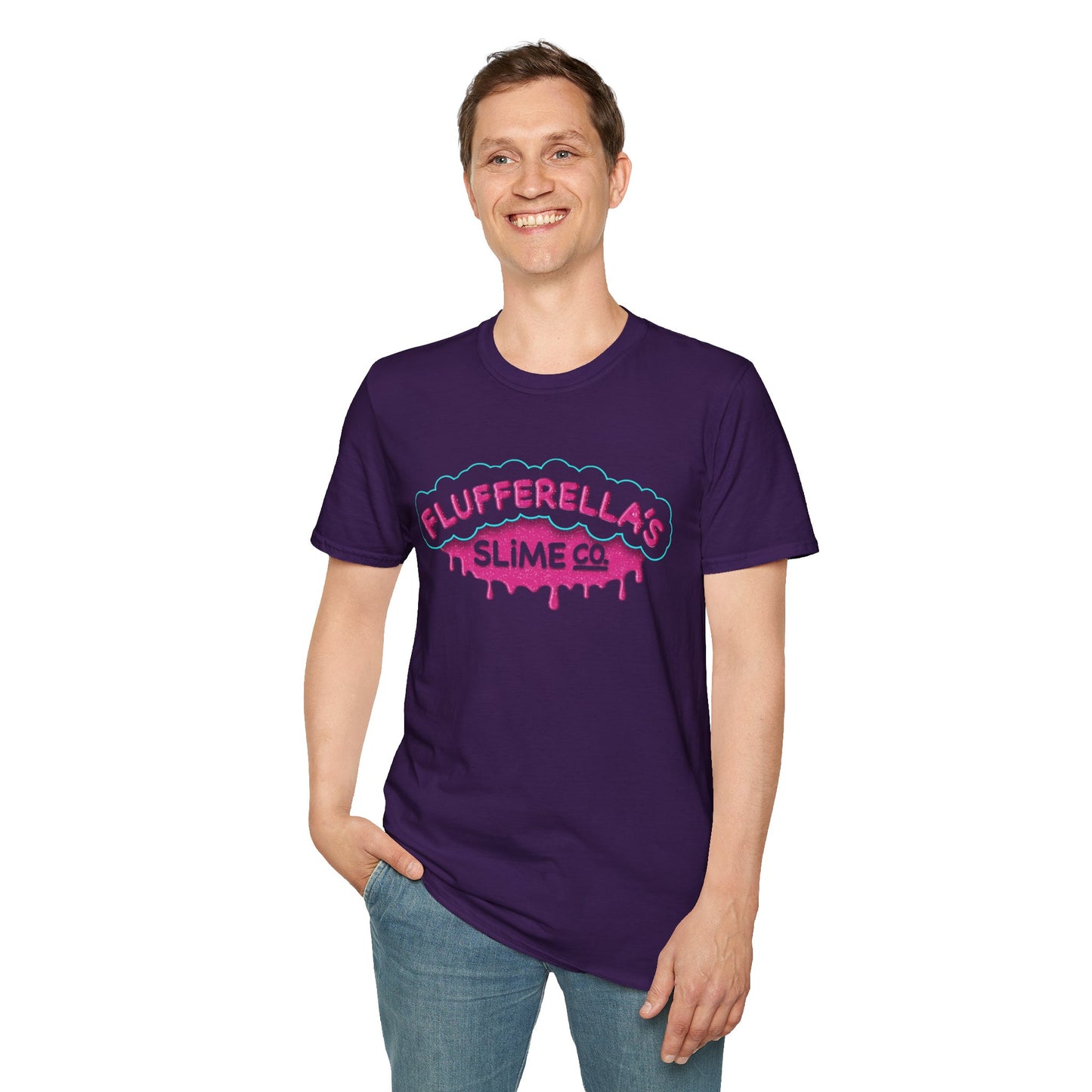 Flufferella's Slime Co Unisex Softstyle T-Shirt – Fun & Colorful Graphic Tee for Kids, Teens & Slime Lovers
