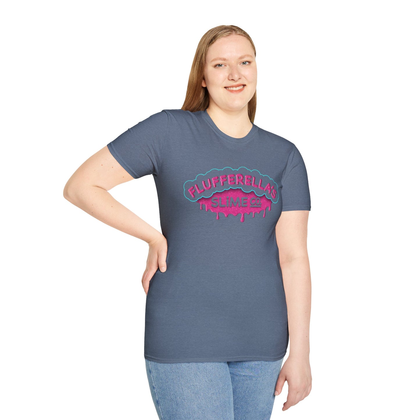 Flufferella's Slime Co Unisex Softstyle T-Shirt – Fun & Colorful Graphic Tee for Kids, Teens & Slime Lovers