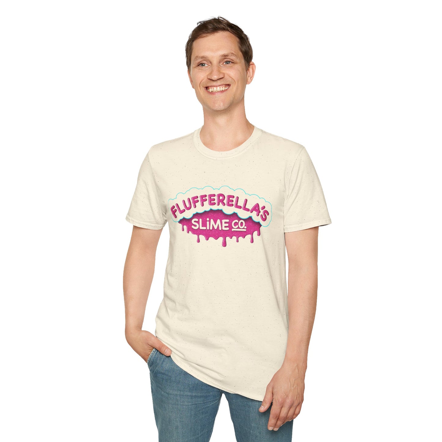Flufferella's Slime Co Unisex Softstyle T-Shirt – Fun & Colorful Graphic Tee for Kids, Teens & Slime Lovers