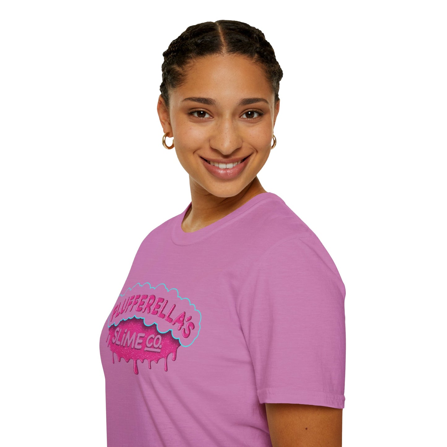 Flufferella's Slime Co Unisex Softstyle T-Shirt – Fun & Colorful Graphic Tee for Kids, Teens & Slime Lovers