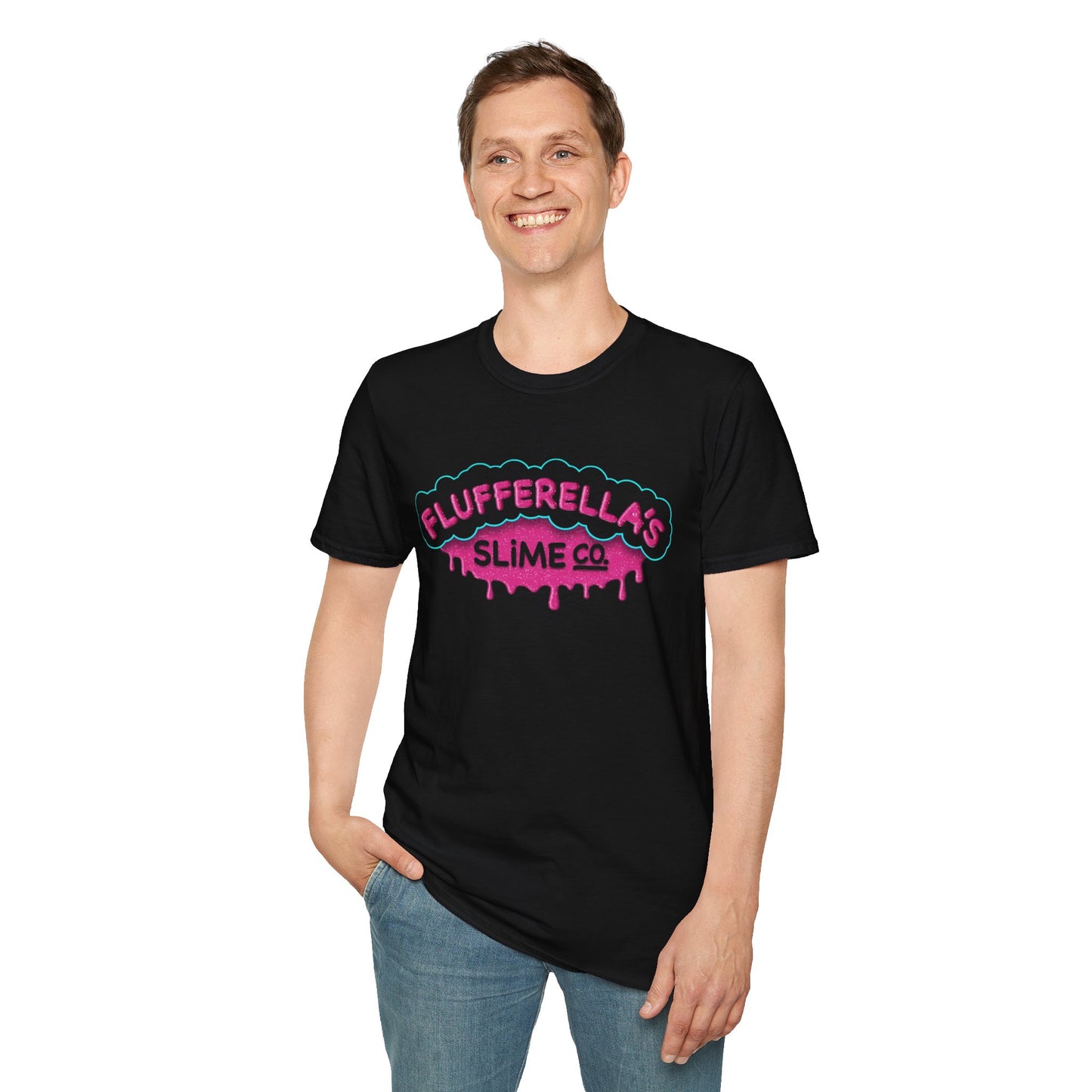 Flufferella's Slime Co Unisex Softstyle T-Shirt – Fun & Colorful Graphic Tee for Kids, Teens & Slime Lovers