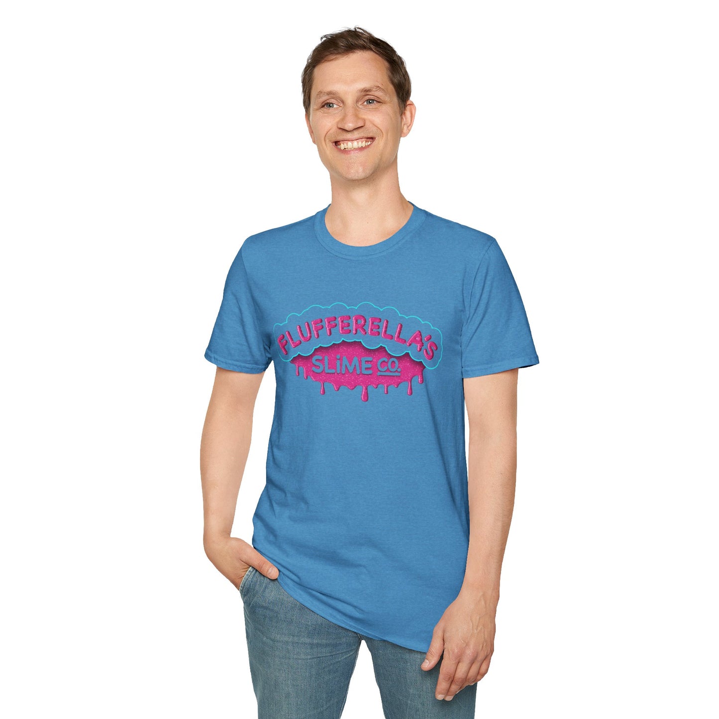 Flufferella's Slime Co Unisex Softstyle T-Shirt – Fun & Colorful Graphic Tee for Kids, Teens & Slime Lovers