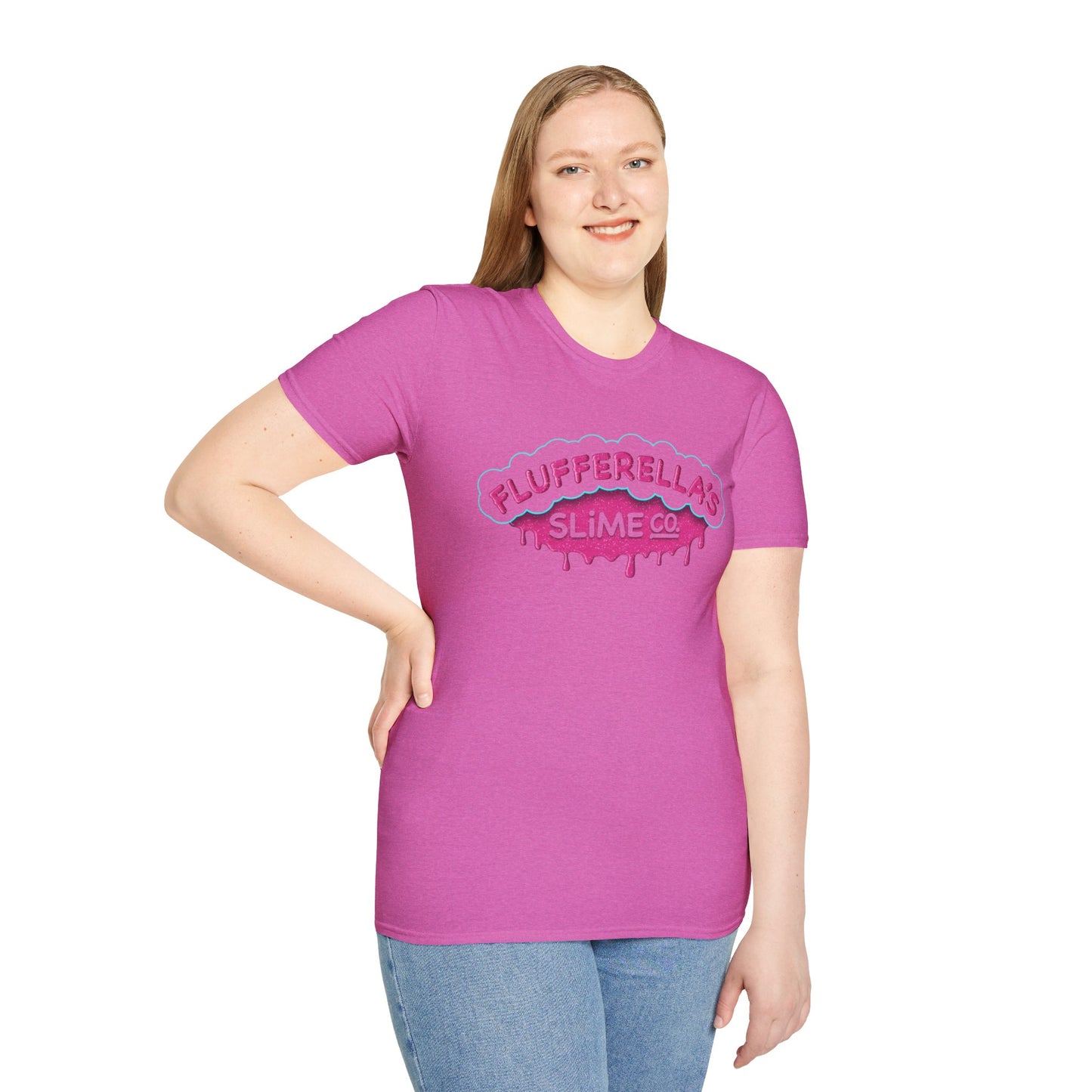 Flufferella's Slime Co Unisex Softstyle T-Shirt – Fun & Colorful Graphic Tee for Kids, Teens & Slime Lovers