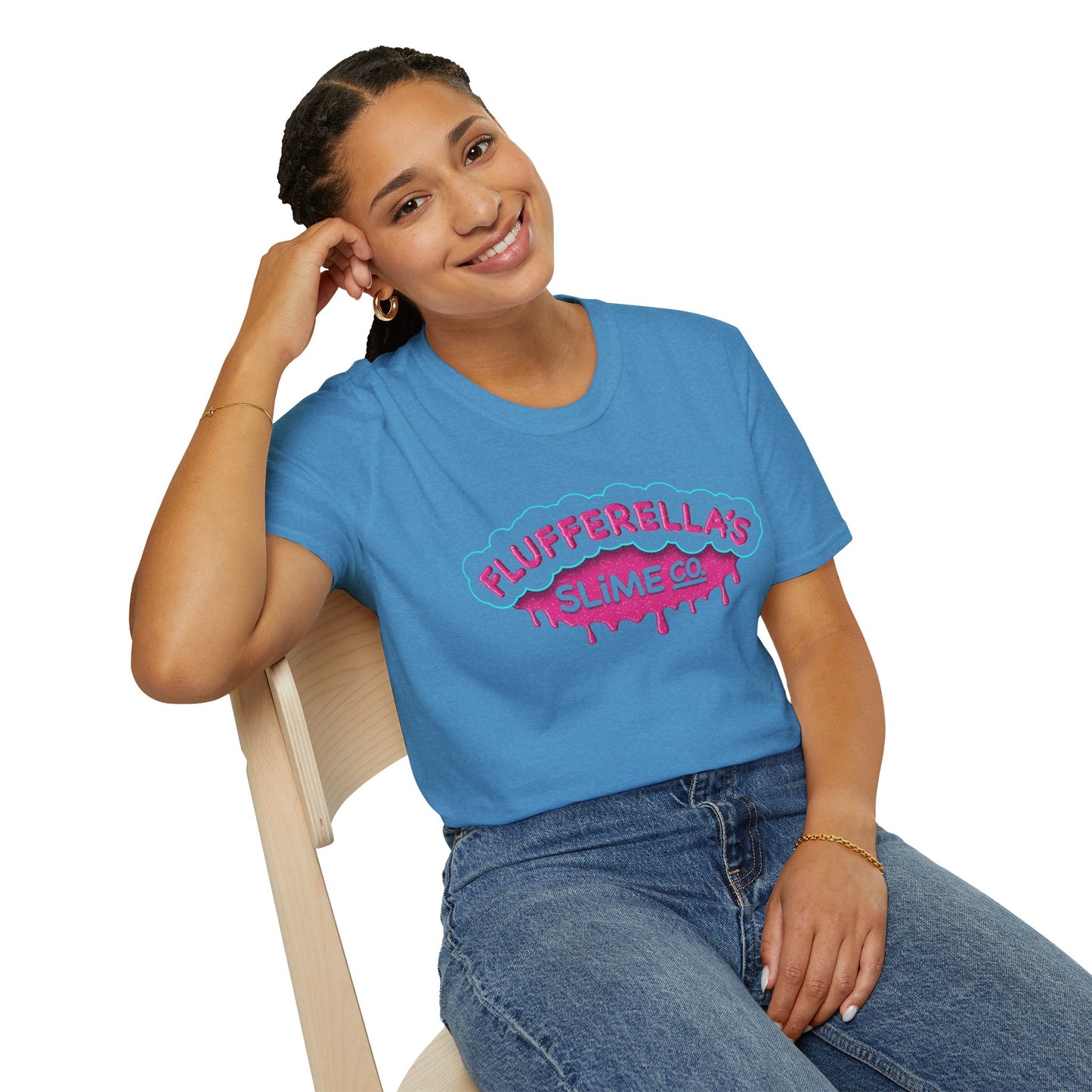 Flufferella's Slime Co Unisex Softstyle T-Shirt – Fun & Colorful Graphic Tee for Kids, Teens & Slime Lovers