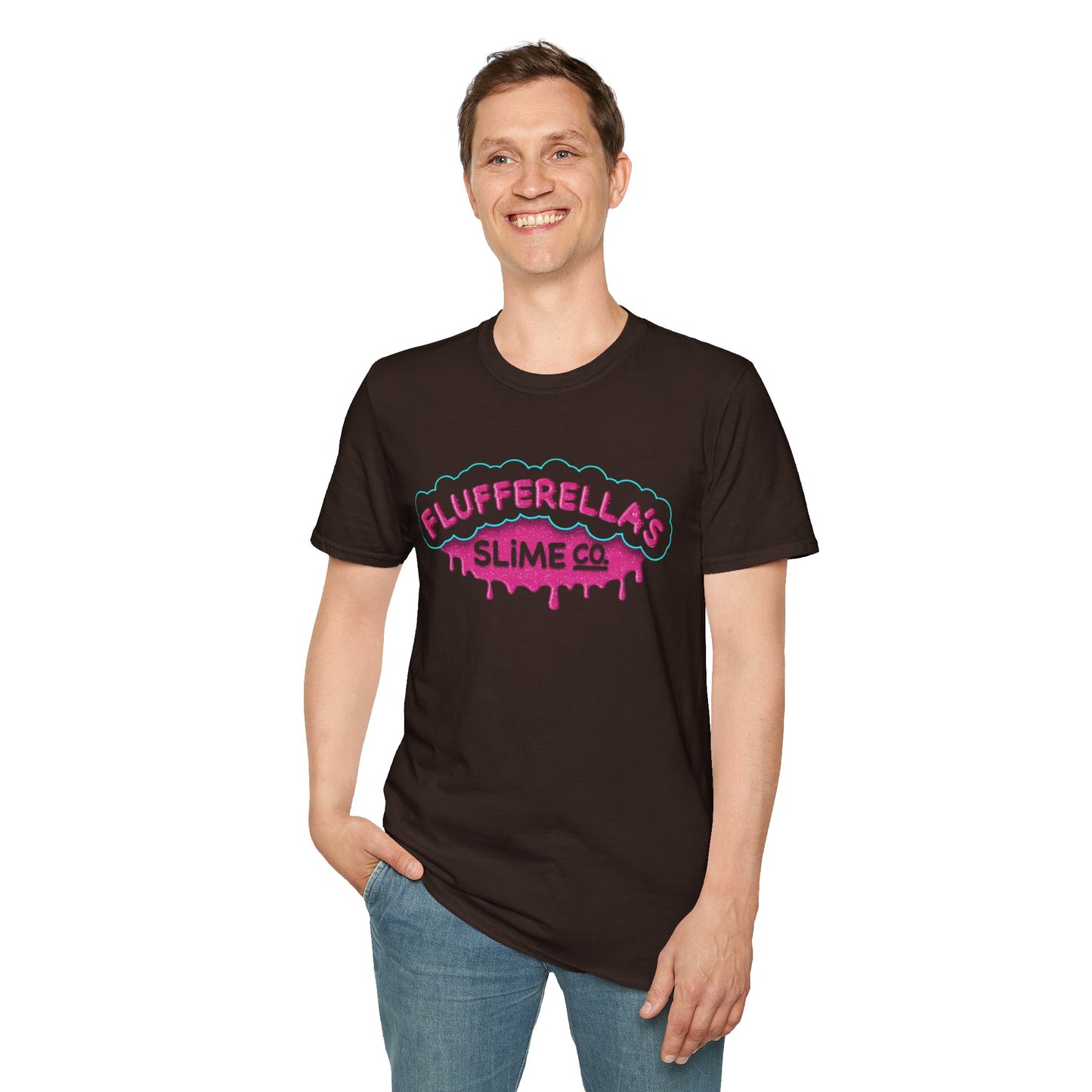 Flufferella's Slime Co Unisex Softstyle T-Shirt – Fun & Colorful Graphic Tee for Kids, Teens & Slime Lovers