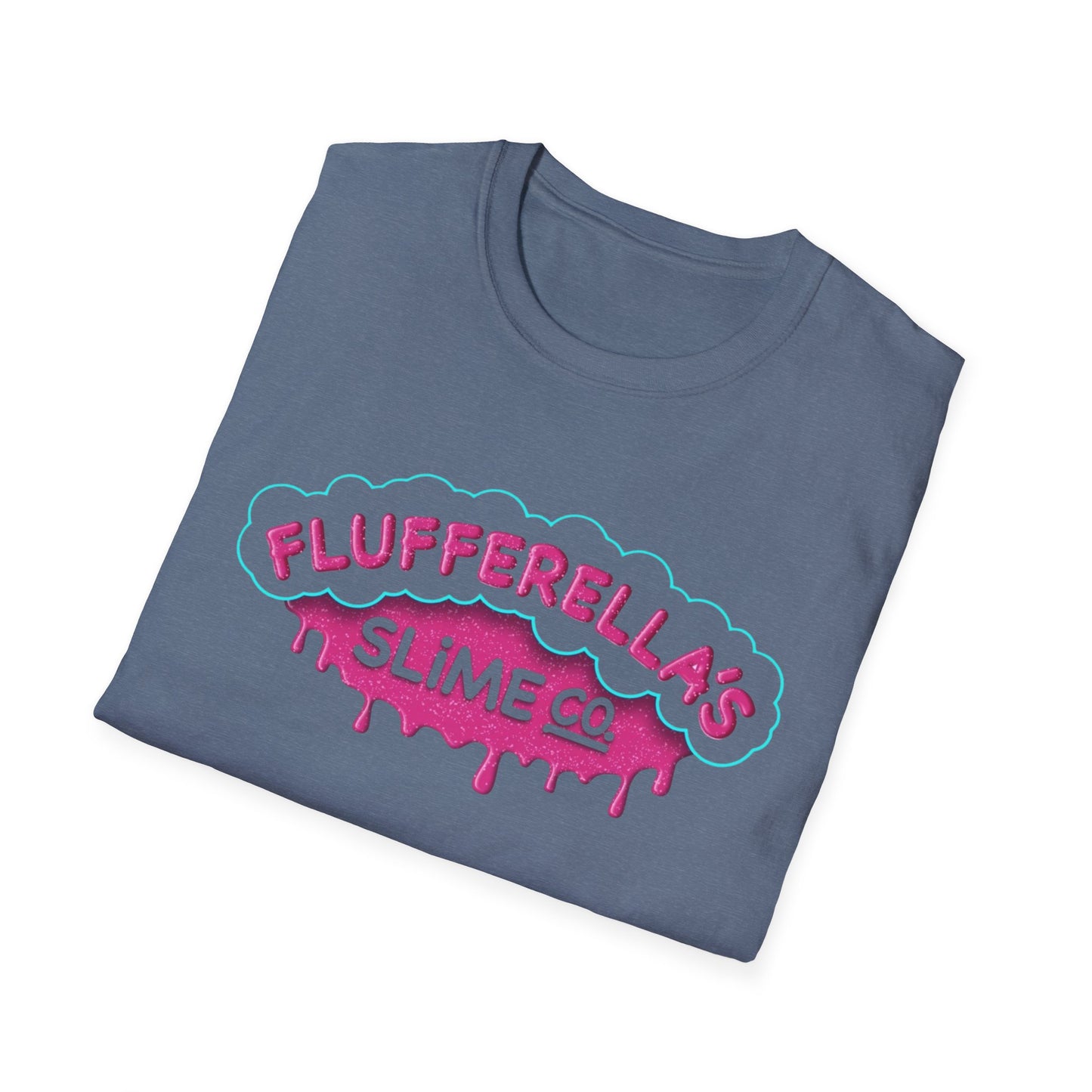 Flufferella's Slime Co Unisex Softstyle T-Shirt – Fun & Colorful Graphic Tee for Kids, Teens & Slime Lovers