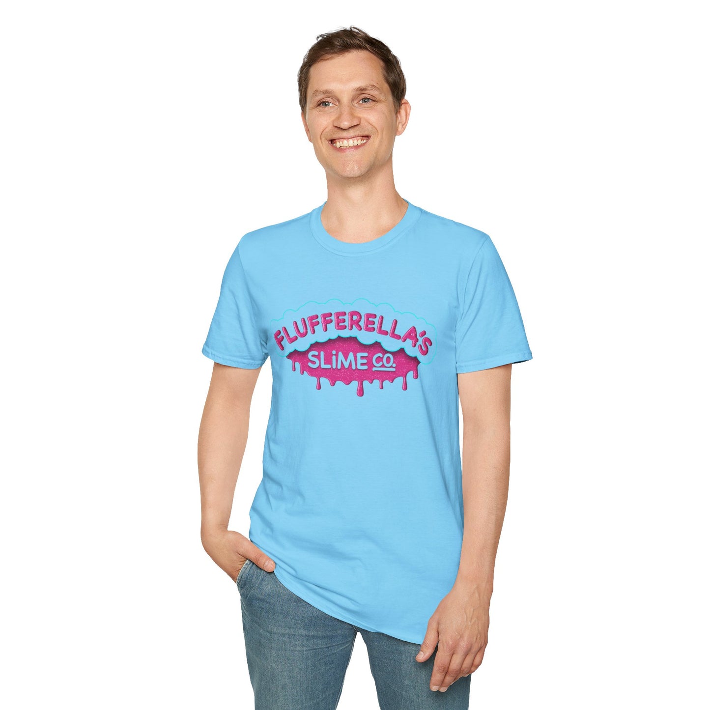 Flufferella's Slime Co Unisex Softstyle T-Shirt – Fun & Colorful Graphic Tee for Kids, Teens & Slime Lovers