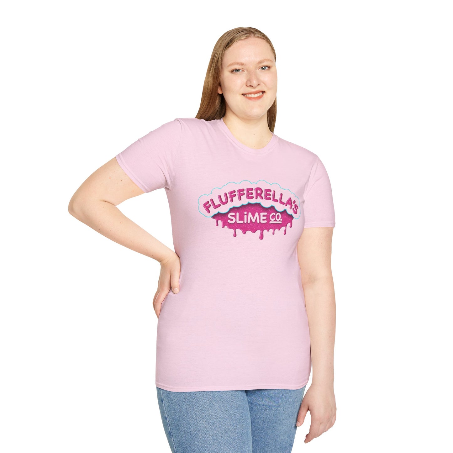 Flufferella's Slime Co Unisex Softstyle T-Shirt – Fun & Colorful Graphic Tee for Kids, Teens & Slime Lovers
