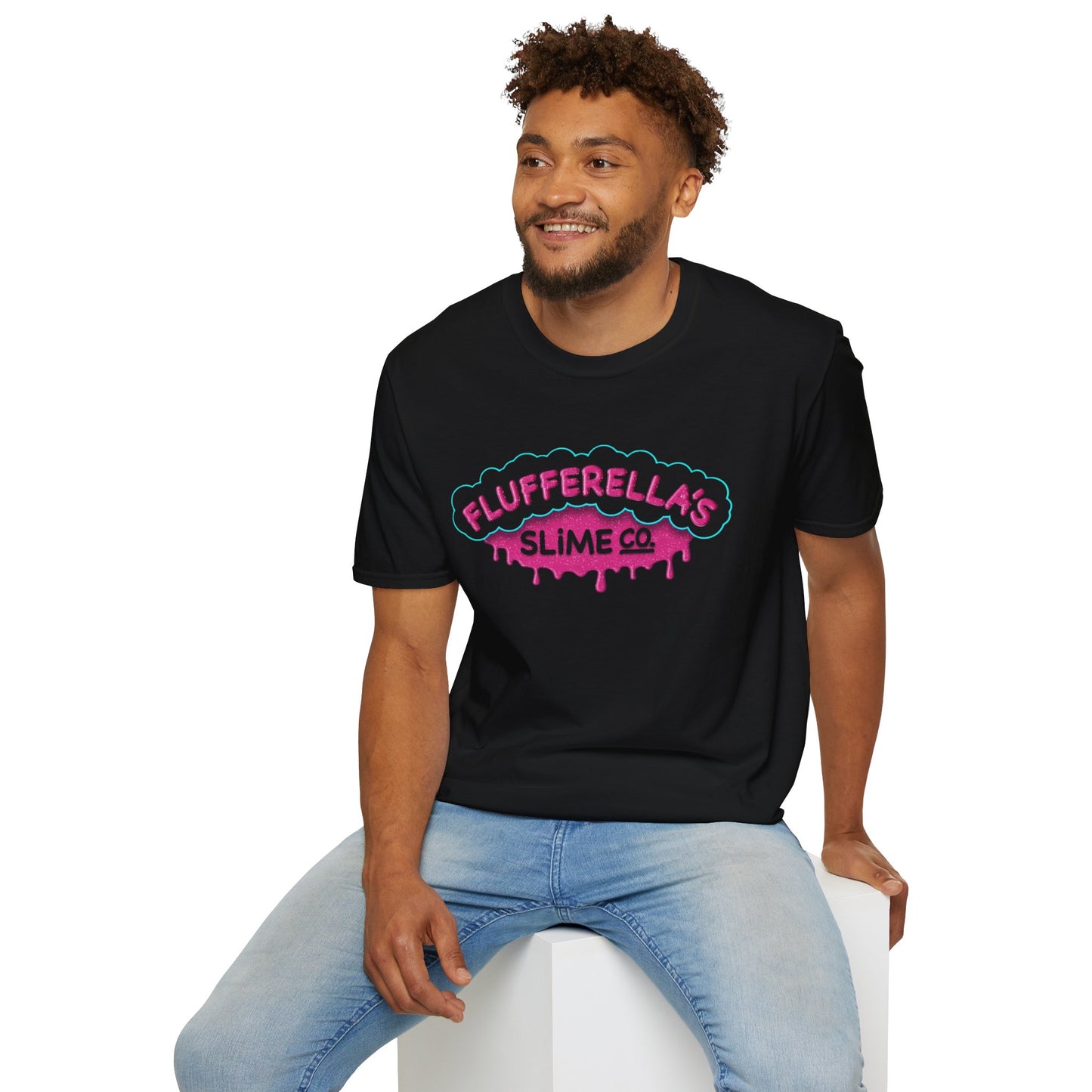 Flufferella's Slime Co Unisex Softstyle T-Shirt – Fun & Colorful Graphic Tee for Kids, Teens & Slime Lovers