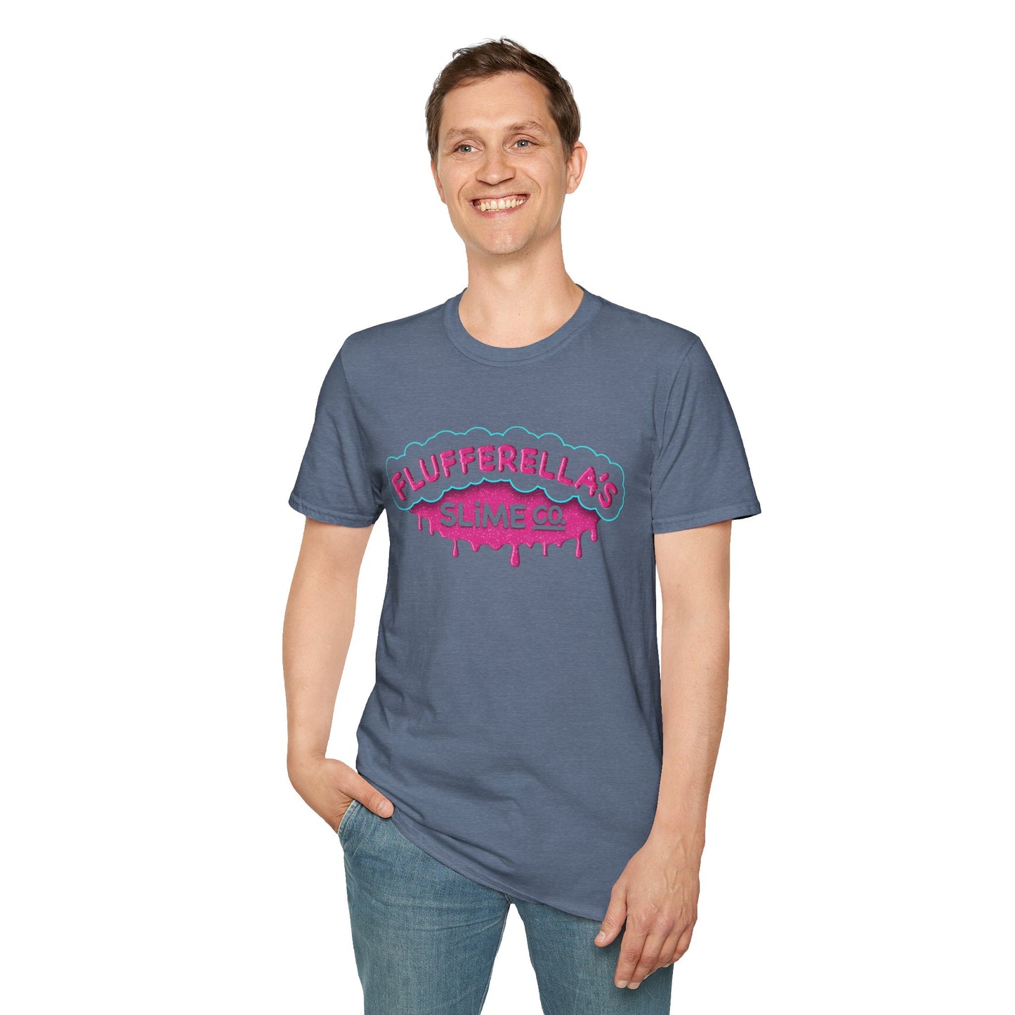 Flufferella's Slime Co Unisex Softstyle T-Shirt – Fun & Colorful Graphic Tee for Kids, Teens & Slime Lovers