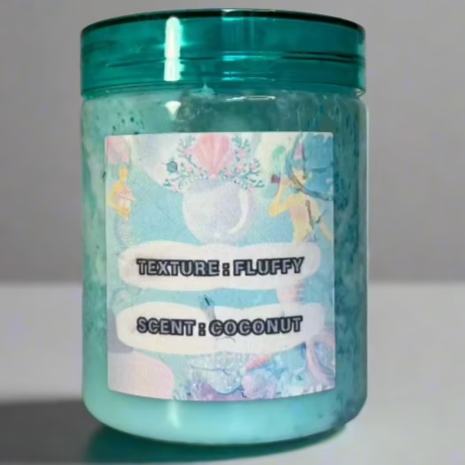 Mermaid Coconut Scented Fluffy Slime (8oz)
