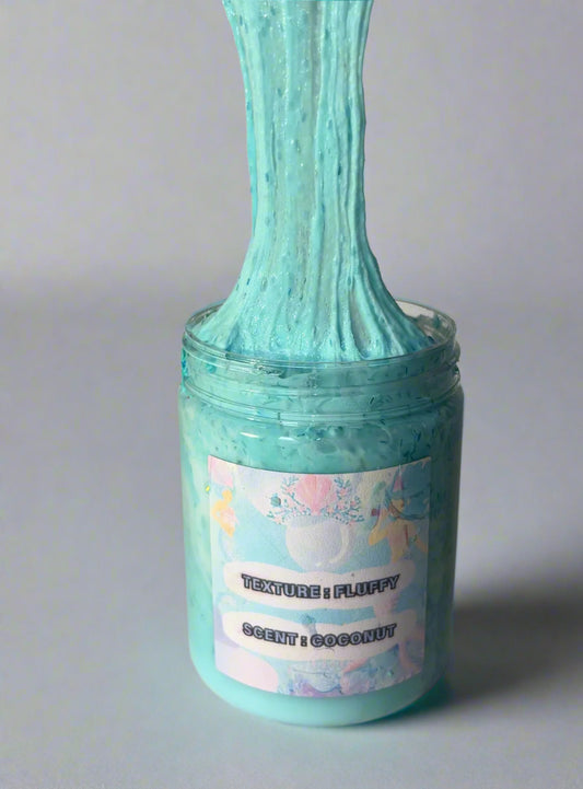 Mermaid Coconut Scented Fluffy Slime (8oz)